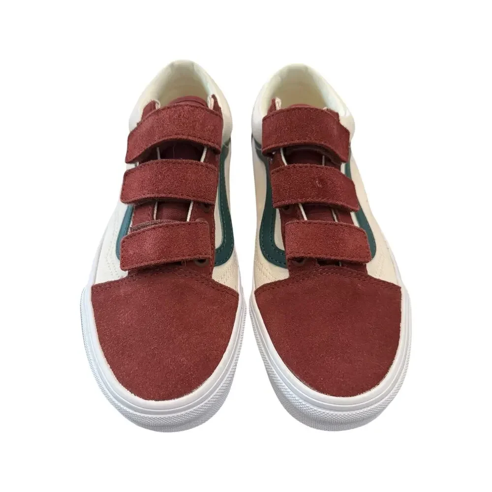 Vans Old Skool V Burgundy Suede Canvas Sneakers NWOB Women’s 8 Men’s 6.5